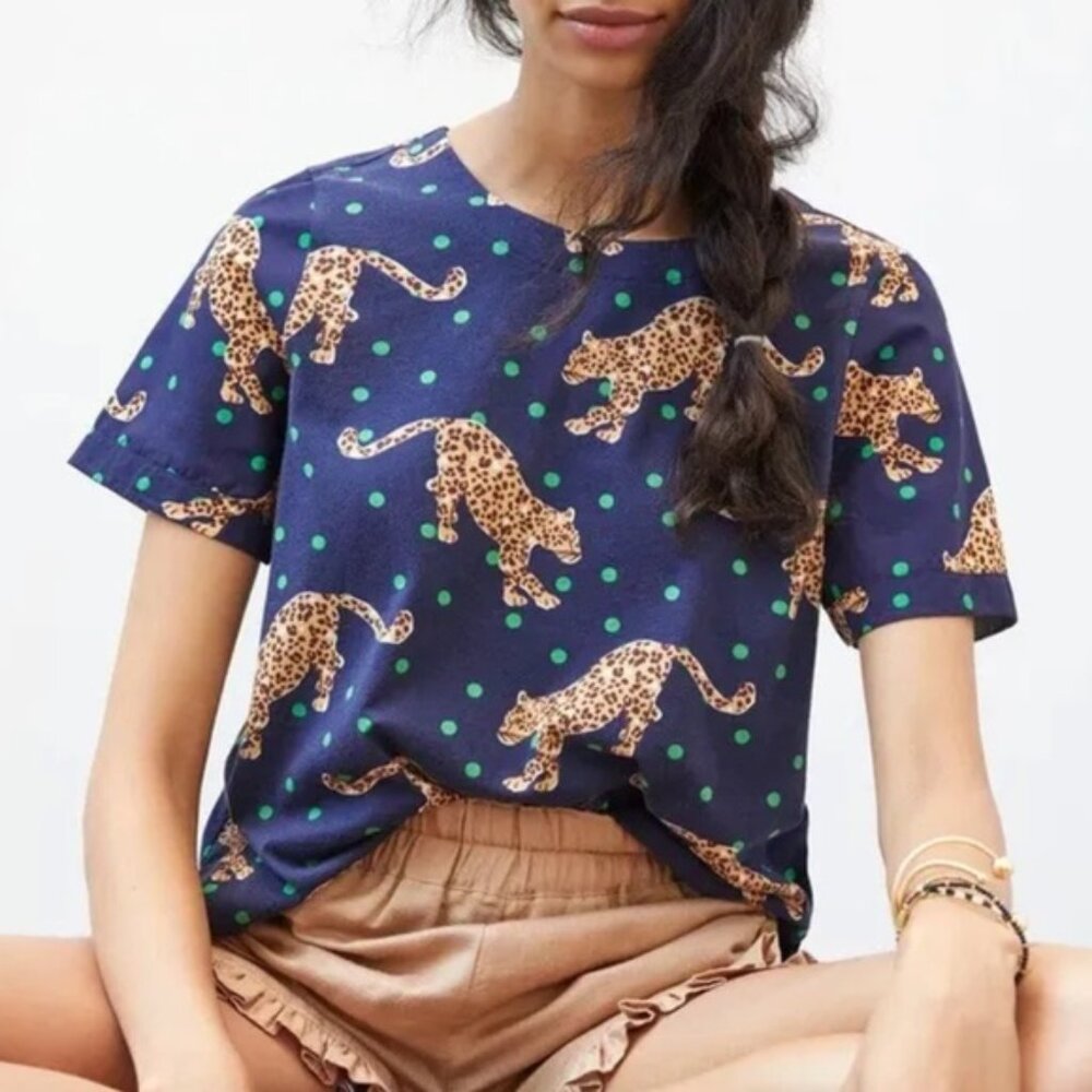 Maeve by Anthropologie Cheetah + Polka Dot Tee